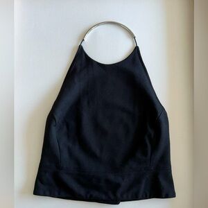 Aritzia black halter top with silver details